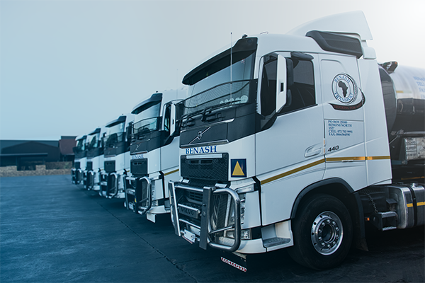 Benash Transport truck in yard